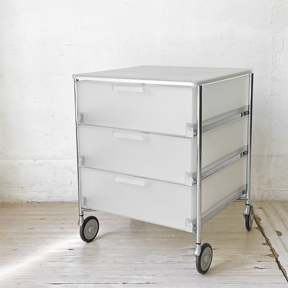 カルテル Kartell モビル3ワゴン MOBIL 3 WAGON 3ドロワー チェスト アイス キャスターワゴン ストレージ アントニオ・チッテリオ イタリア 定価163,500円 ★