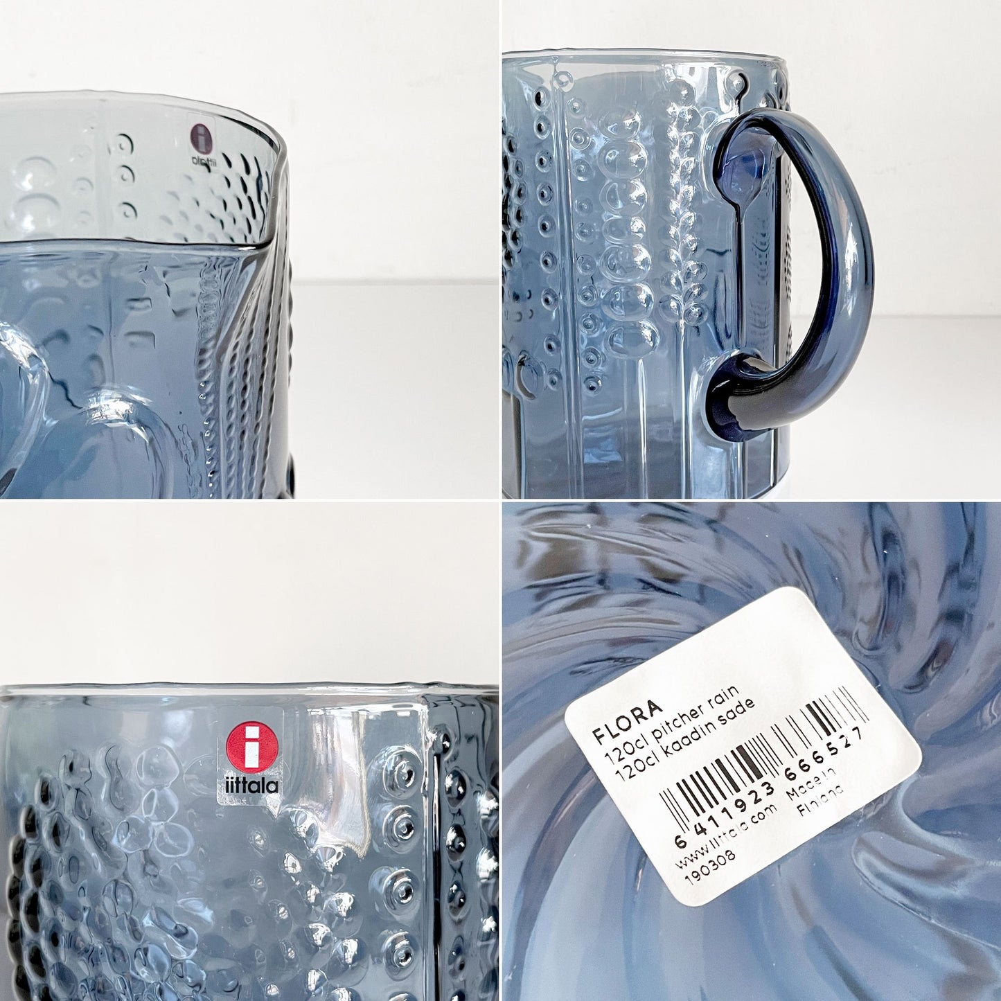 イッタラ iittala フローラ Flora 1.2L ピッチャー レイン 水差し ガラス オイッバ・トイッカ Oiva Toikka 北欧雑貨 廃番 ■
