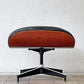 ハーマンミラー Herman Miller イームズラウンジチェア オットマンのみ ブラックレザー ウォールナット C&R イームズ ミッドセンチュリーモダン ◇