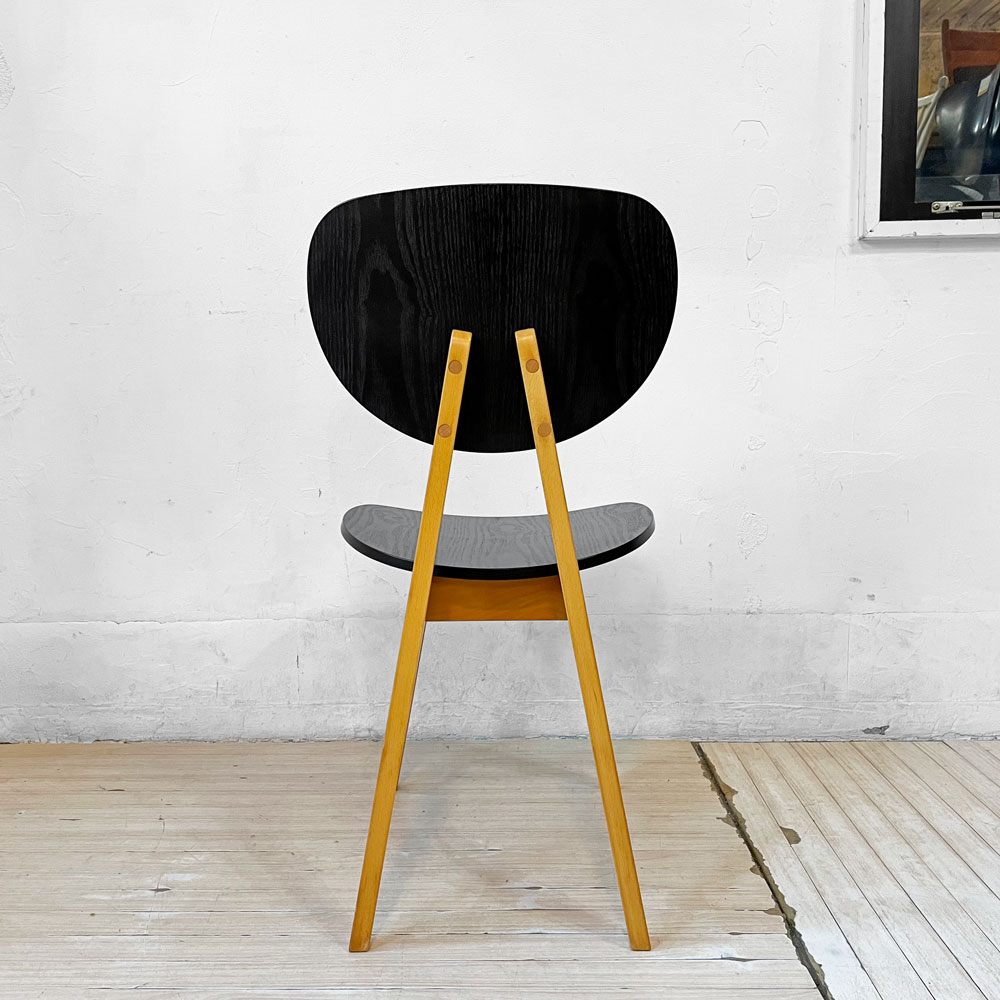 イデー IDEE ダイニングチェア DINING CHAIR ブラック 板座 食卓椅子 長大作 ジャパニーズモダン 廃番カラー 希少 ★