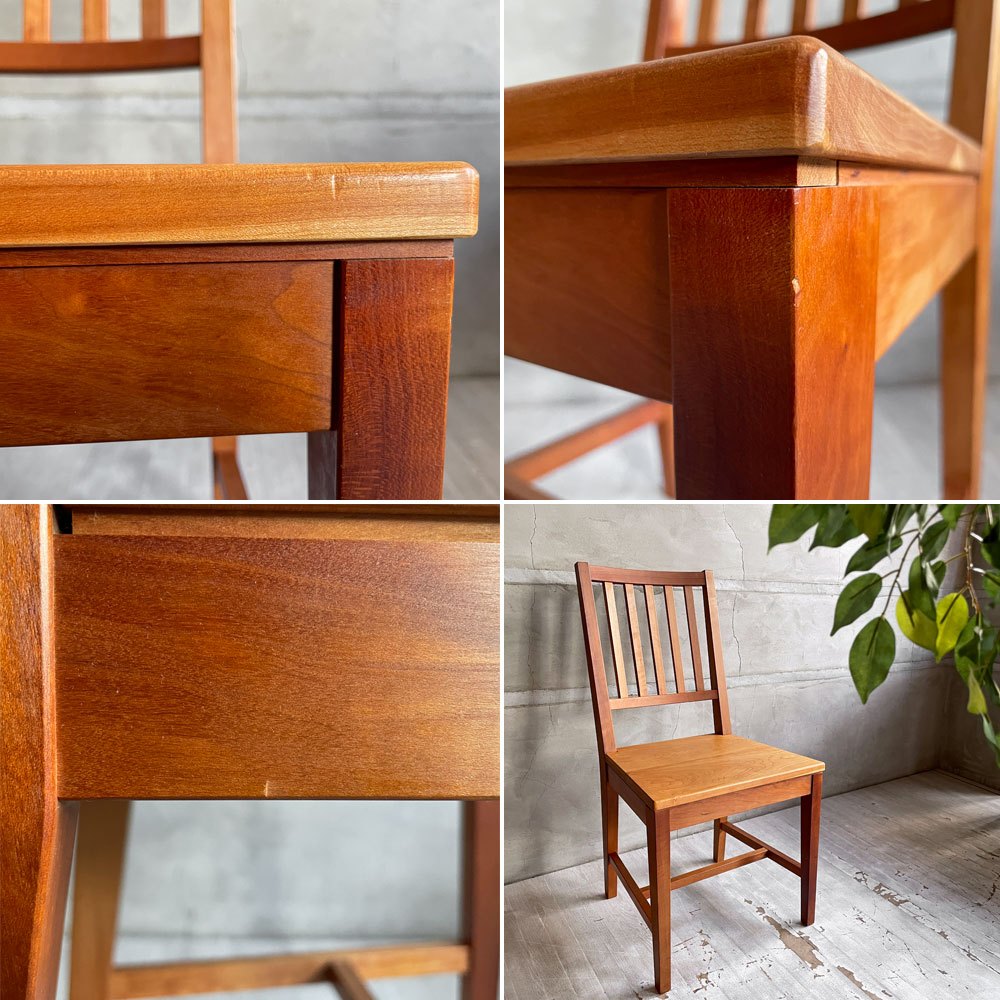 北の住まい設計社 KITANOSUMAISEKKEISHA ミッションチェア Mission chair アームレスチェア ダイニングチェア 板座 チェリー無垢材 廃番 ♪