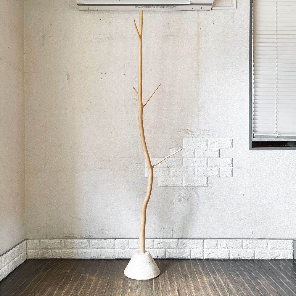 イデー IDEE ウッデンコートツリー Wooden Coat Tree コートスタンド コートハンガー タマリン材×マクタン石 H183cm 定価￥33,000- ◎