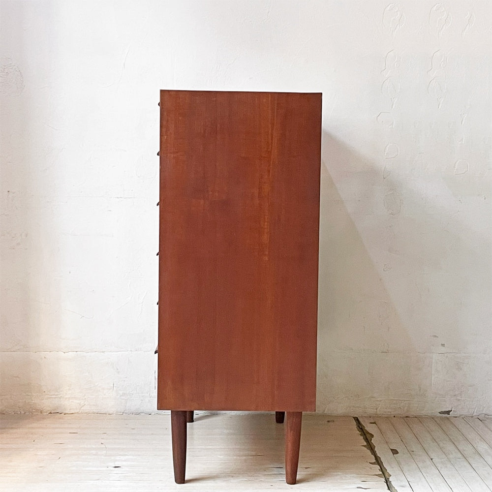 北欧ビンテージ Scandinabian Vintage チェスト キャビネット 6ドロワーズ チーク材 H101cm デンマーク 北欧家具 鍵欠品 ★