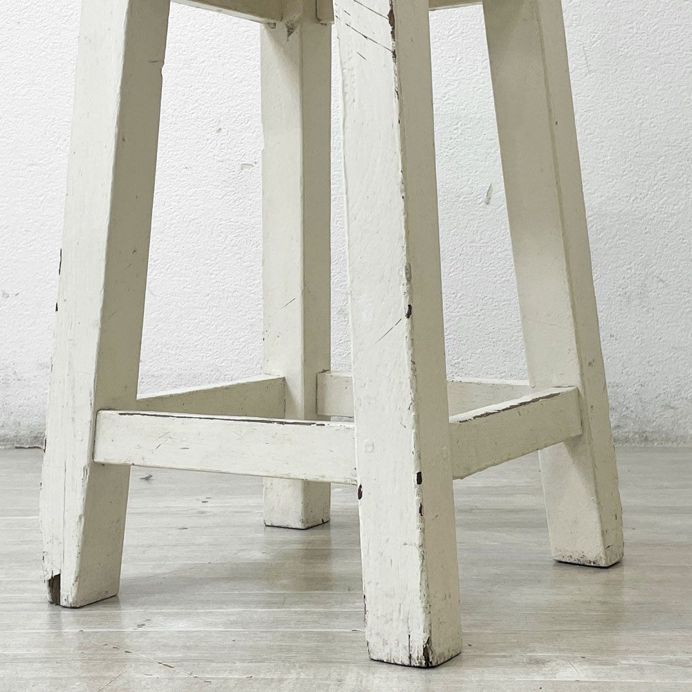 フェール トラヴァイユ Fer travail GOMENOL Wood stool H55.5 スツール シャビーシック インダストリアル B ●
