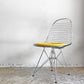 ヴィトラ Vitra DKR ワイヤーチェア Eames Wire Chair エッフェルベース シートパッド付 イエロー C&R イームズ ミッドセンチュリー ■