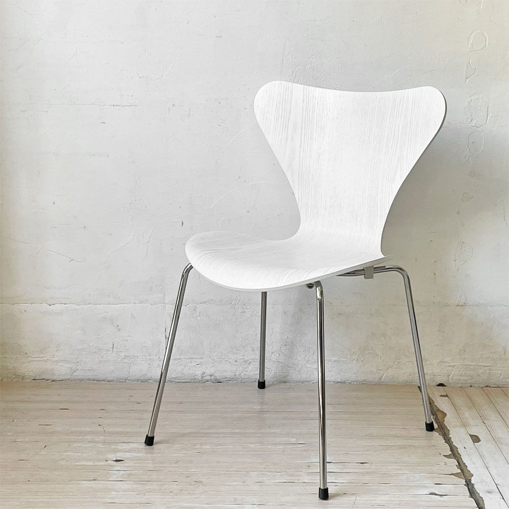 フリッツハンセン Fritz Hansen セブンチェア SEVEN CHAIR カラードアッシュ ホワイト アルネ・ヤコブセン デンマーク 北欧家具 ★