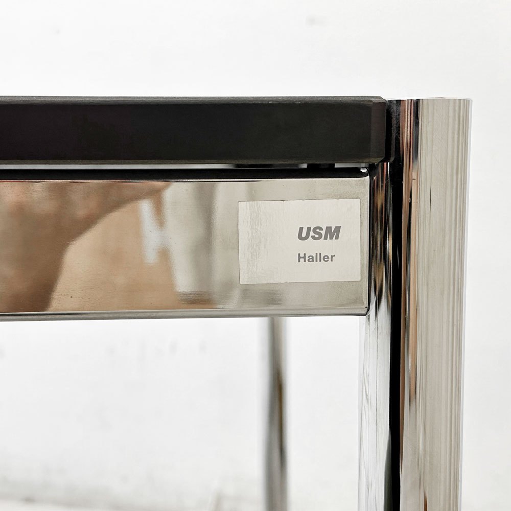 USMモジュラーファニチャー USM Haller USMハラーテーブル ワーキングデスク ダイニングテーブル チャコールリノリウム H74cm アジャスター B ●