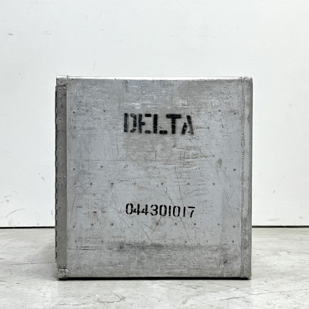 DELTA航空 ビンテージ ギャレーコンテナ ボックス Galley Box アルミ製 1ドア 6段 棚板付き 1960～70`s US Vintage C ●