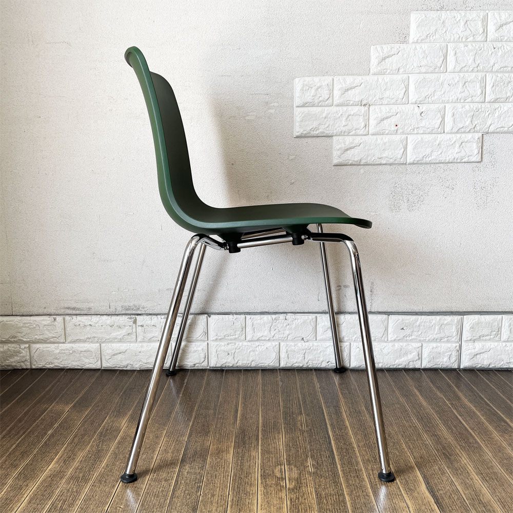 ヴィトラ vitra ハルチューブ HAL Tube サイドチェア ダイニングチェア グリーン スタッキング ジャスパー・モリソン 定価￥39,600- B ◎