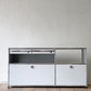 USMハラー USM Haller モジュラーファニチャー キャビネット サイドボード 2列2段 グレー エクステンションドア ドロップダウンドア ドロワー小×2 トレー スイス 参考定価377,751円 ◇