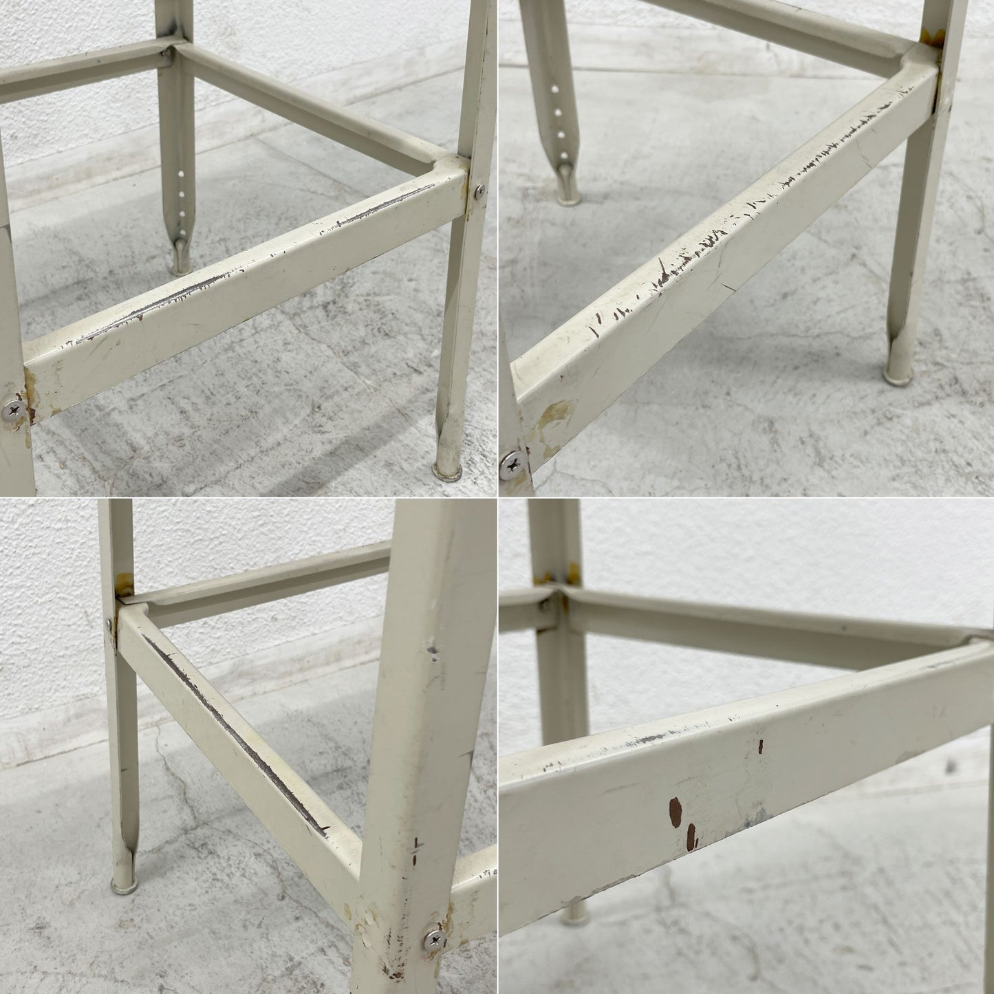 リオン LYON ファクトリースツール FACTORY STOOL プティホワイト Putty white プレスウッドシート カウンタースツール P.F.S取扱 ① 〓