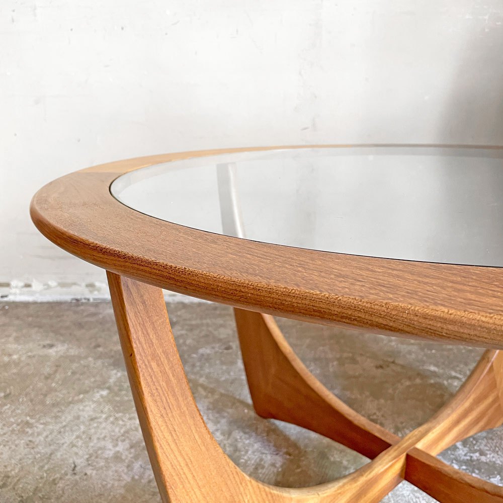 エベネゼル・グーム Ebenezer Gomme ジープラン G-PLAN アストロ ASTRO ラウンド ガラス コーヒーテーブル チーク材 英国■