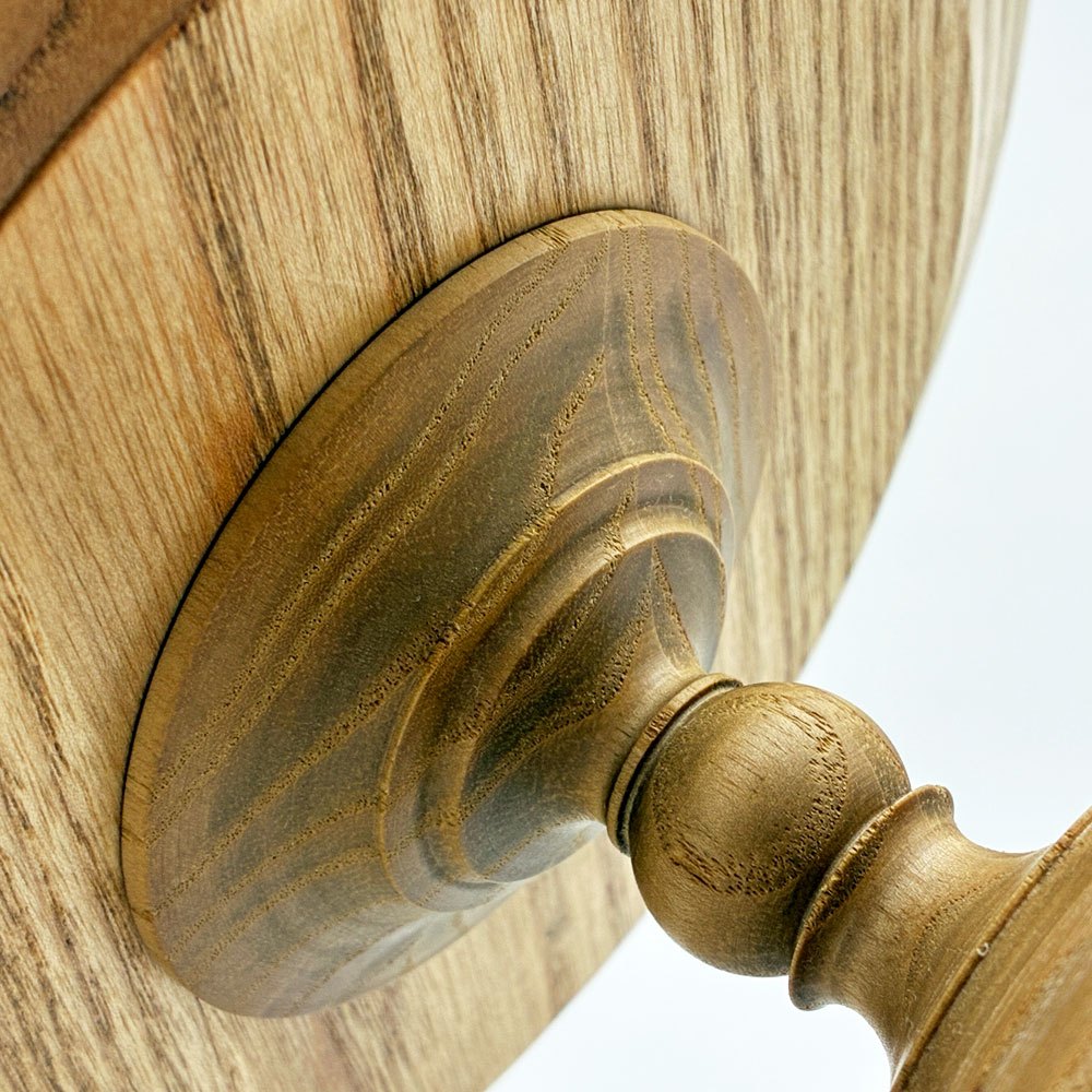 イッカ ICCA コンポート台 Private Comport Φ20cm アッシュ材 ガラス天板 ろくろ脚 収納袋付き ●