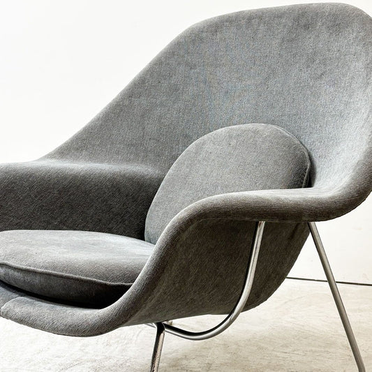 ノル ノール Knoll サーリネンコレクション ウームチェア Womb chair ラウンジチェア 1pソファ クロムベース グレー系 ファブリック エーロ・サーリネン ミッドセンチュリー ●