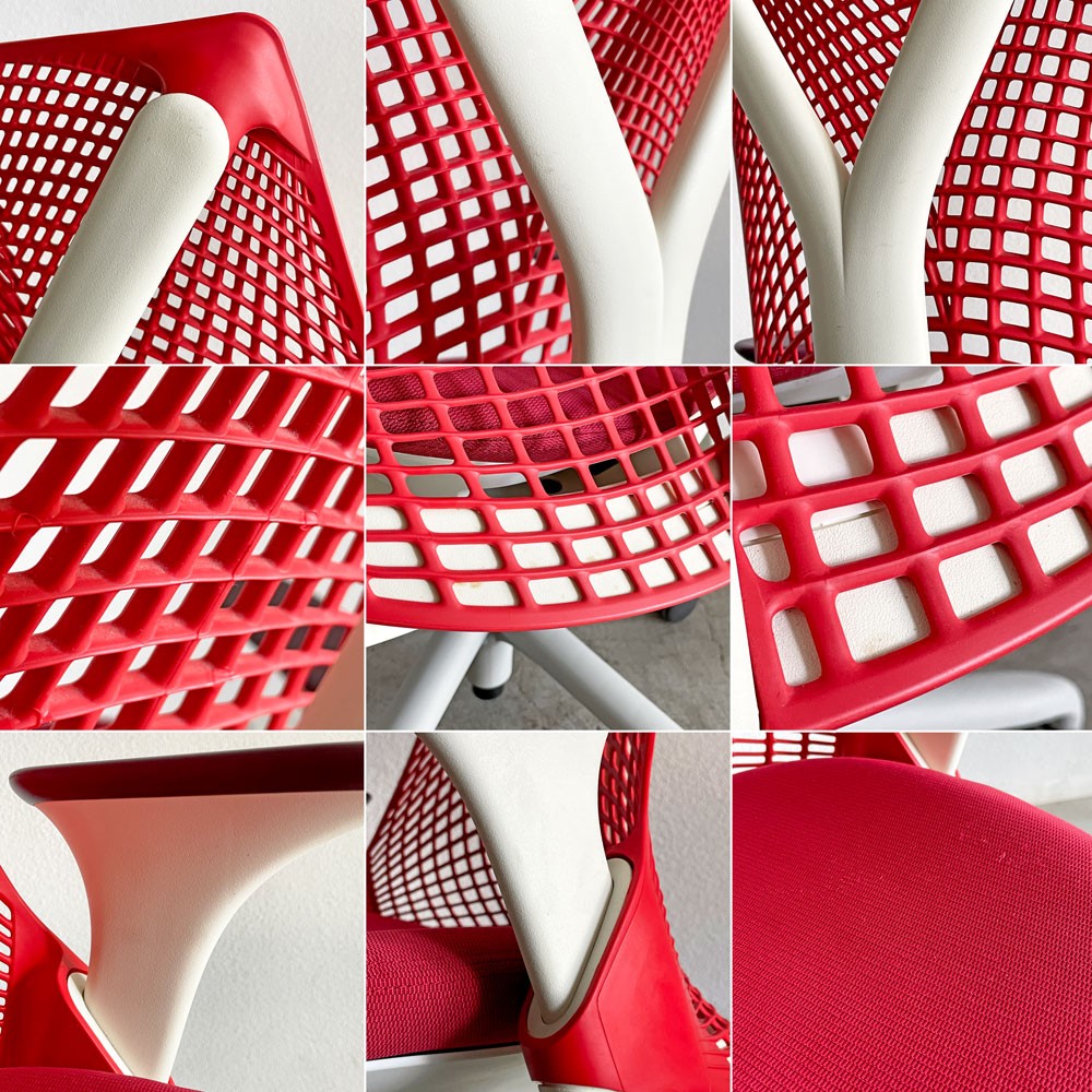 ハーマンミラー Herman Miller セイルチェア SAYL CHAIR デスクチェア オフィスチェア レッド ミドルバック イヴ・ベアール 2013年製 旧モデル 〓