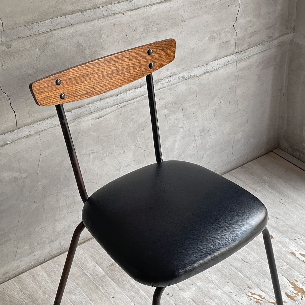 アクメファニチャー ACME Furniture グランビュー GRANDVIEW ダイニングチェア オーク材 PVCレザー ブラック 廃番モデル ♪