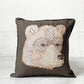 コーラルアンドタスク Coral & Tusk ベアーアップリケピロー Bear Applique Pillow 30×30cm クッション ブラウン リネン 刺繍 ★