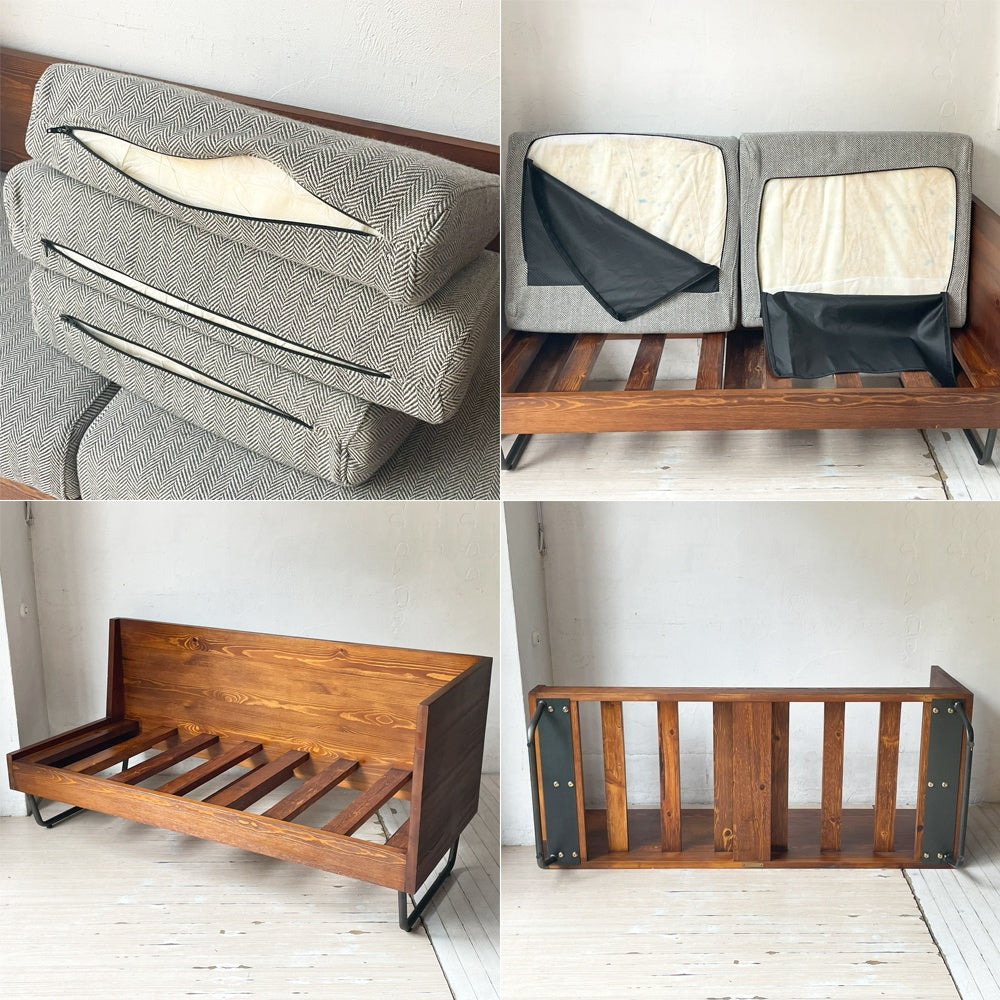 アデペシュ a.depeche ウォーム WARM LDソファ レフトアーム LD sofa left arm ヘリンボーン カバーリング 2シーター パイン材 定価90,200円 ★