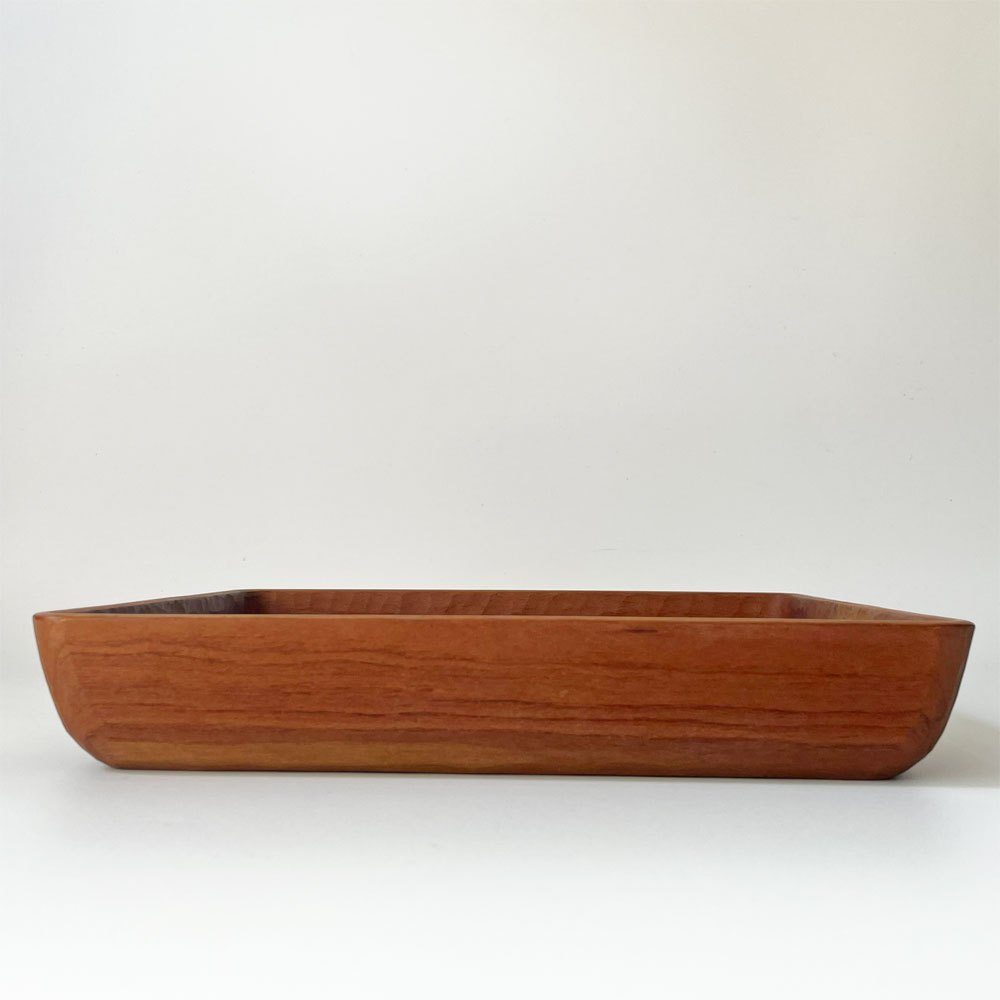 三谷龍二 Ryuji Mitani 角深盆 山桜 27×23.5×4.7㎝ 木の器 木工 現代作家 ★