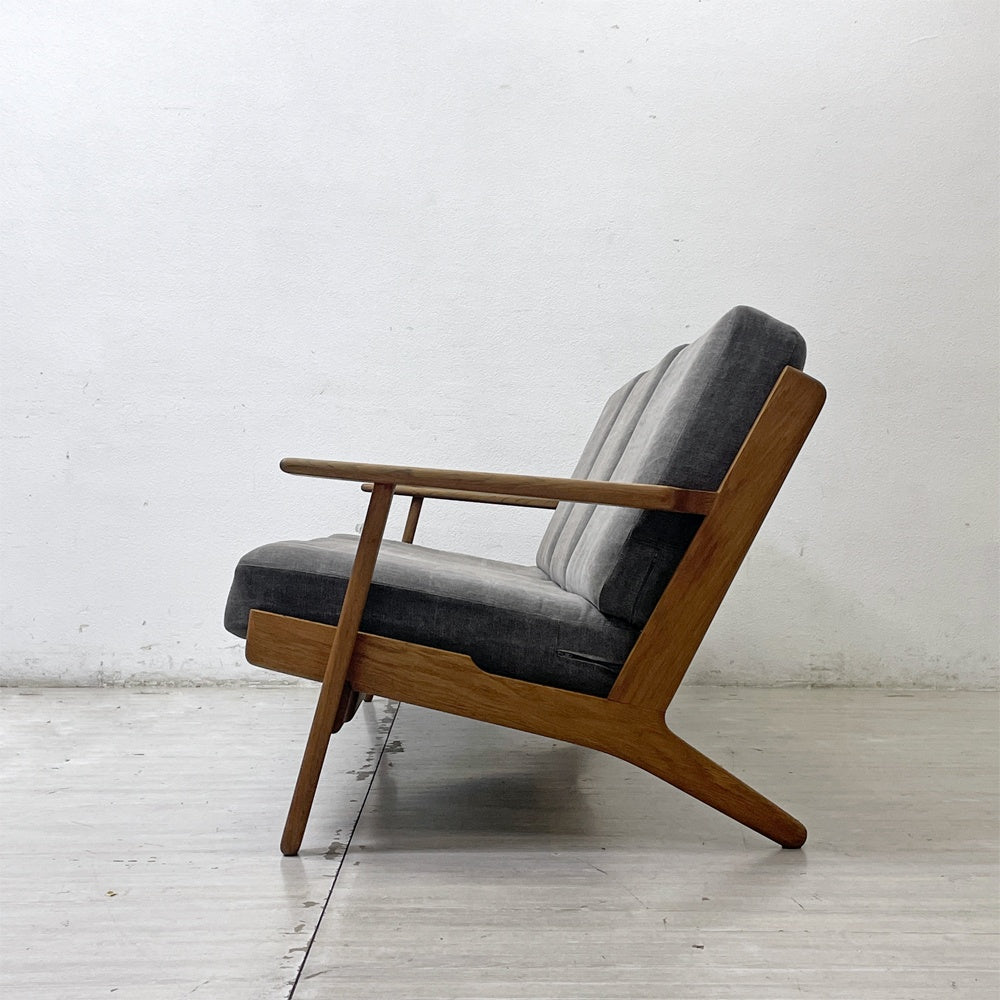 ゲタマ GETAMA GE290 3シーター ソファ ハンス・J・ウェグナー オーク無垢材 ファブリック デンマークビンテージ 北欧家具 HIKE購入品 ●