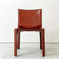 カッシーナ Cassina キャブチェア 412 CAB CHAIR アームレス 最高級本革 赤茶 マリオ・ベリーニ MoMA 永久展示品 イタリアモダン A ●