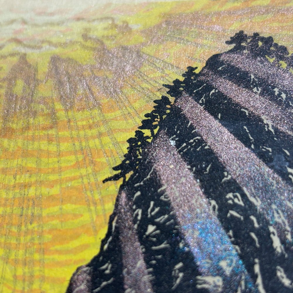 浦田周社 木版画 光芭 217/990 20×14.5cm（スクリーンサイズ） 1999年 額装品 ●