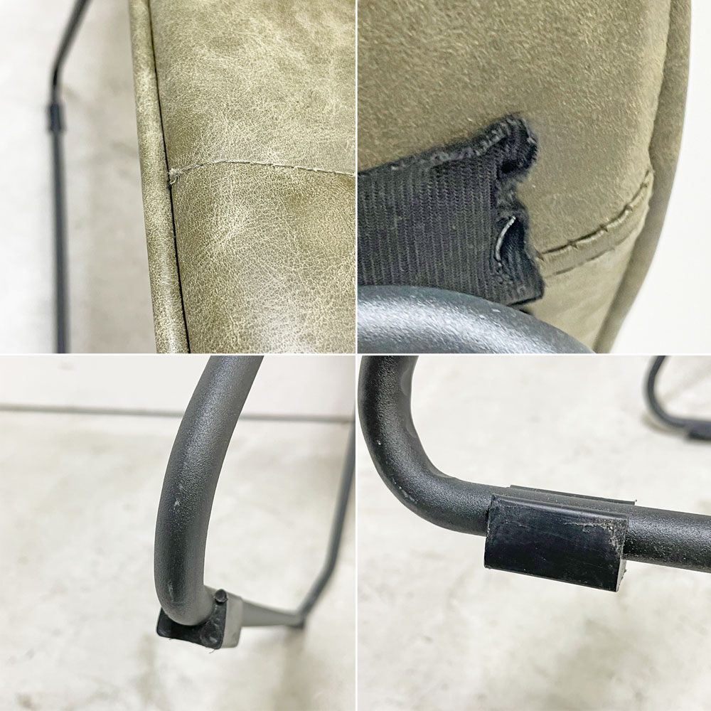 クラッシュゲート CRASHGATE ノットアンティークス Knot Antiques クロエ CHLOE ダイニングチェア PUレザー スチール モスグリーン インダストリアル ●