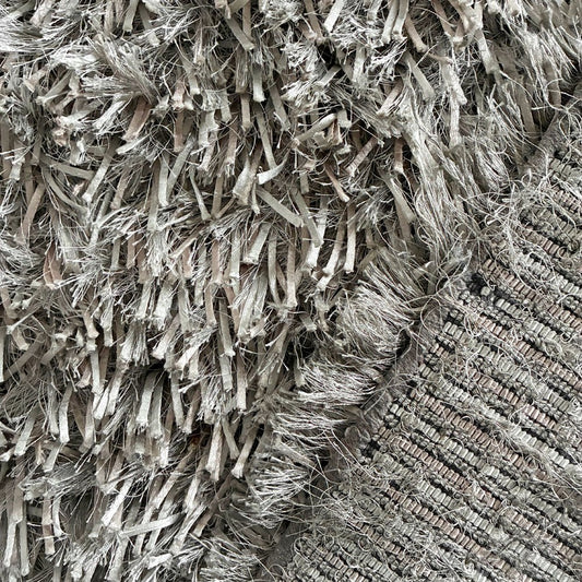 スプリングヴァレー SPRING VALLEY ミスティックシャギー Mystique Shaggy パイルラグ 190×300cm シルバー ポリエステル 展示品 〓