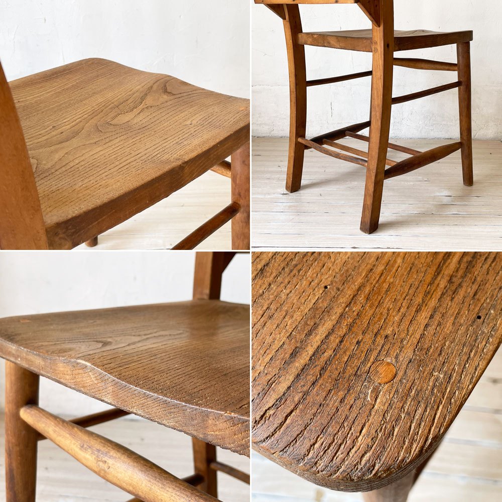 UKビンテージ チャーチチェア Church Chair 教会椅子 バイブルボックス 英国 古道具 Vintage  ★