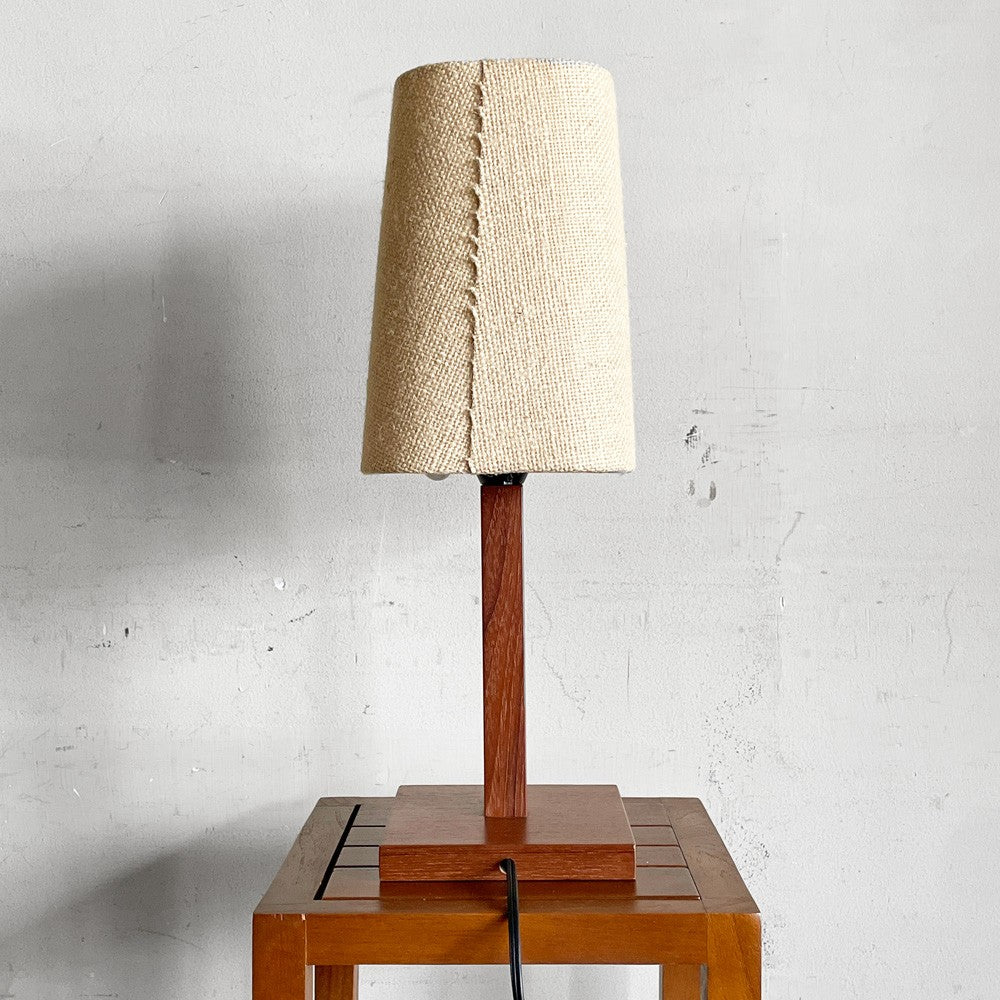 エーフラット a.flat ジュート テーブルランプ 黄麻 麻シェード チーク突板 2灯 LED対応 H44cm ■