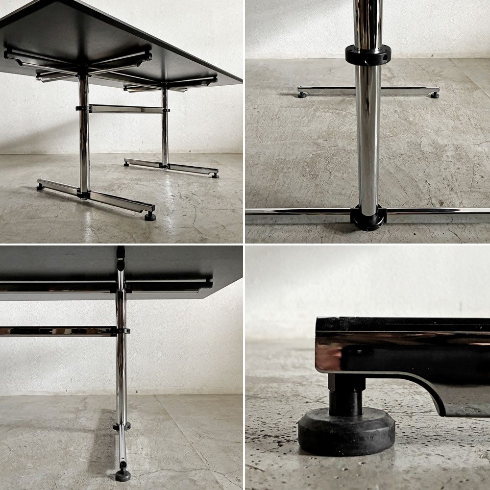 ユーエスエムハラー USM Haller キトステーブル KITOS ミーティングテーブル デスク 長方形 W199.5cm オーク材 ブラックラッカー フリッツ・ハラー スイス 〓