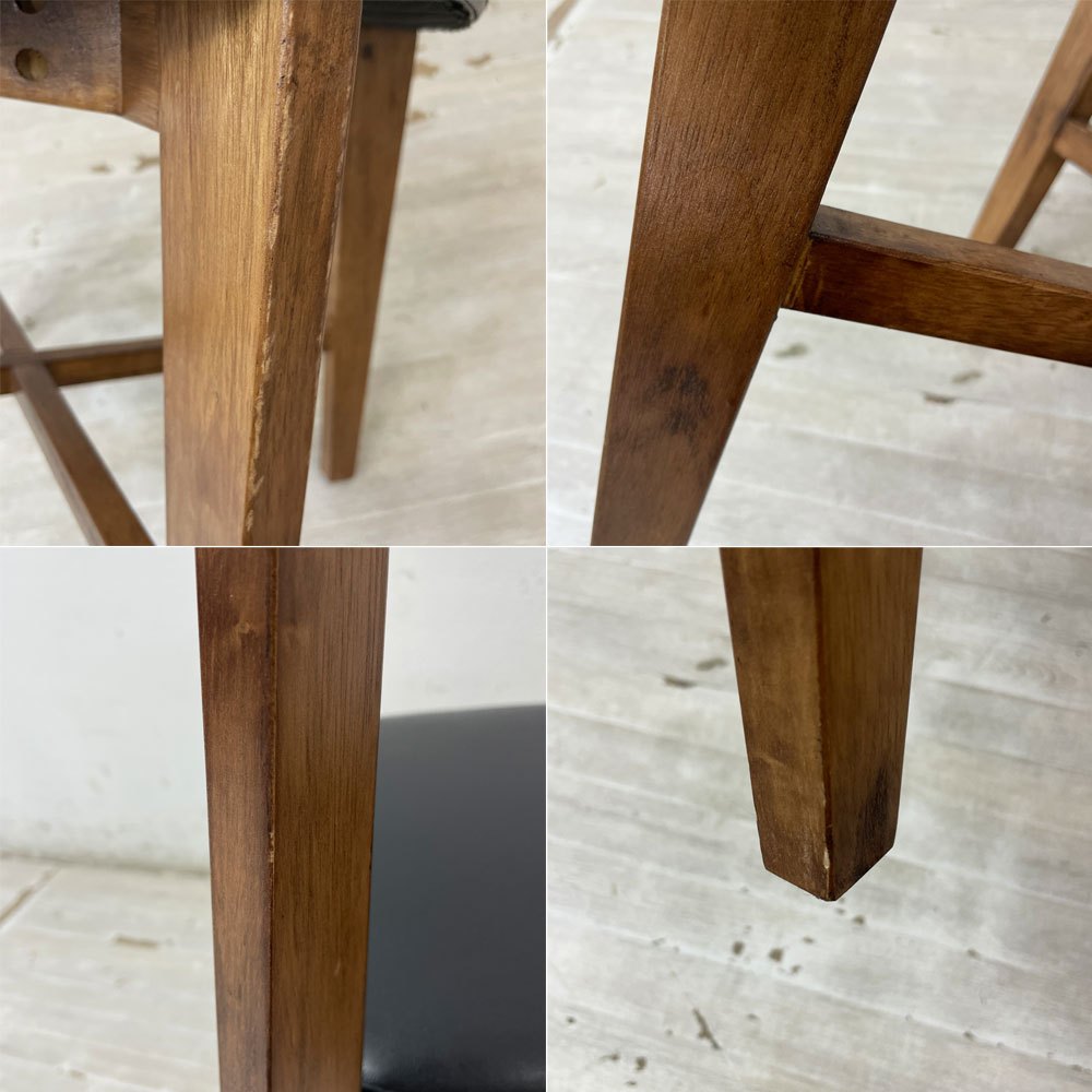 ジャーナルスタンダードファニチャー j.s.F シノン CHINON CHAIR ダイニングチェア PVCレザーシート  ラバーウッド材 ブラック B ●