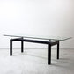 カッシーナ Cassina ル・コルビジェ LC6 ダイニングテーブル ターブル テューブ ダヴィオン テーブル 6 TABLE TUBE D’AVION テクスチャーガラス天板 ブラック ●