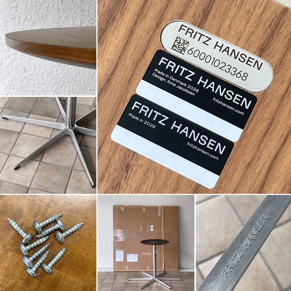 フリッツハンセン Fritz Hansen 円テーブル A825 ダイニングテーブル Φ120cm ウォールナット天板 アルネ・ヤコブセン 天板未使用品 2026年製 北欧家具 デンマーク 定価￥617,980- ◇