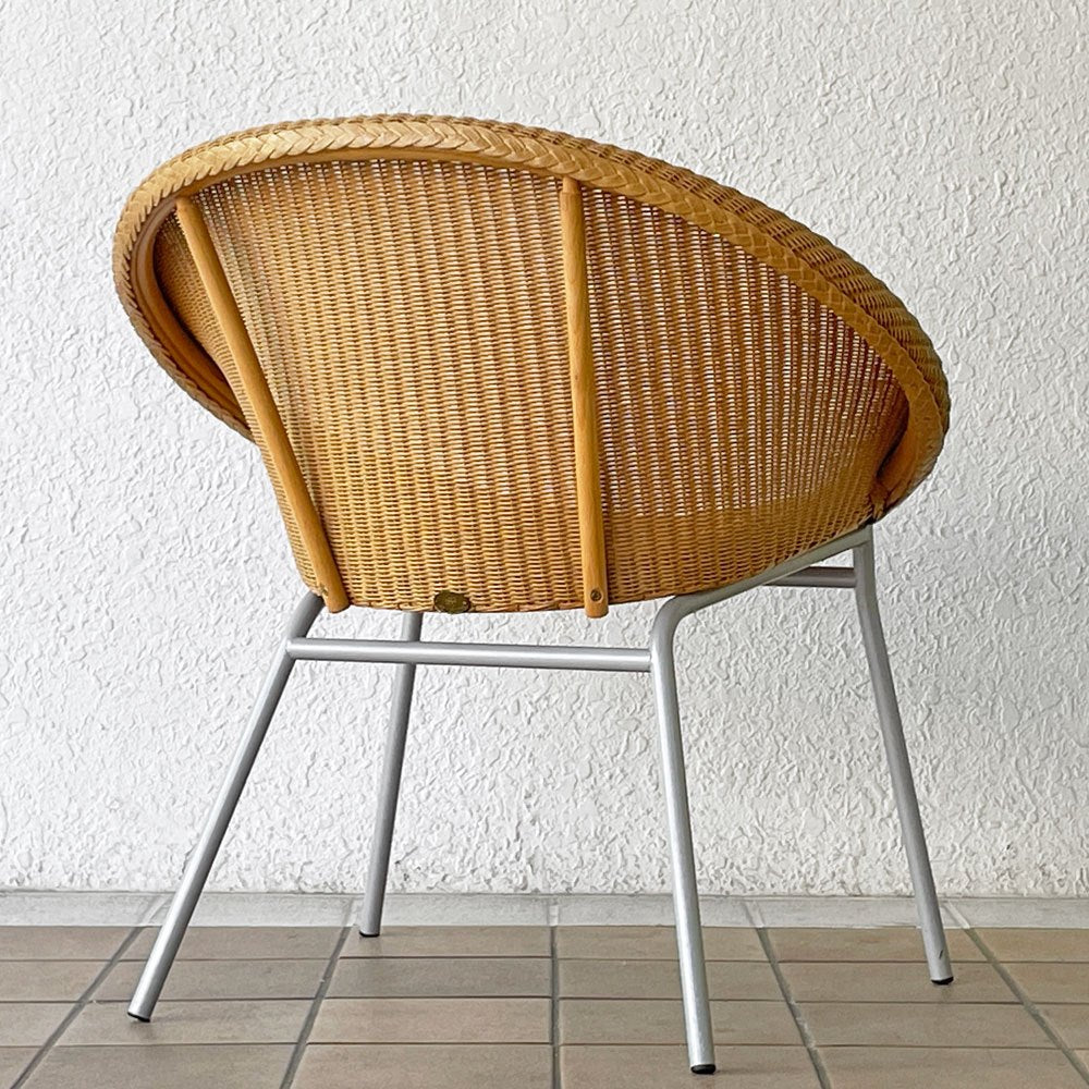 ロイドルーム LLOYD LOOM アームチェア ラウンジチェア メタルレッグ 籐家具 英国家具 モダンデザイン ◇