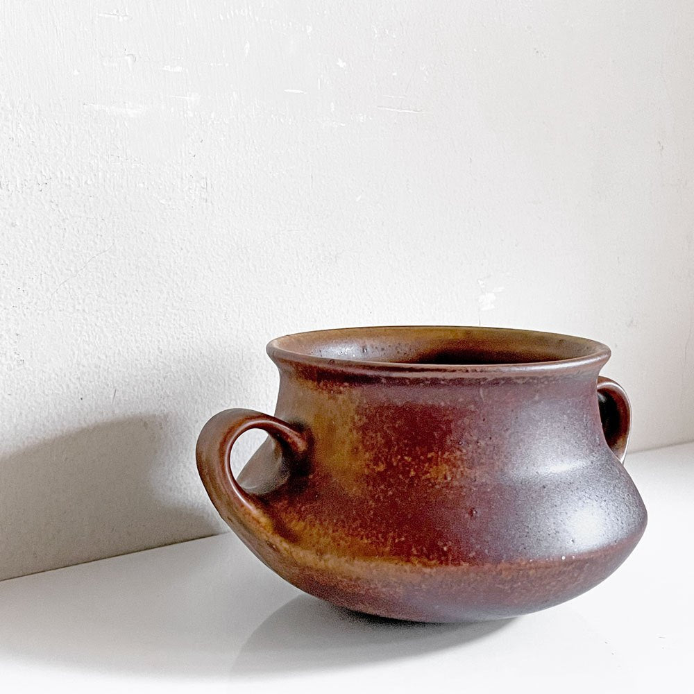 アラビア ARABIA ルスカ RUSKA フラワーポット プランターカバー 花器 スープボウル 把手付き H8cm ウラ・プロコッペ フィンランド 北欧ビンテージ ■