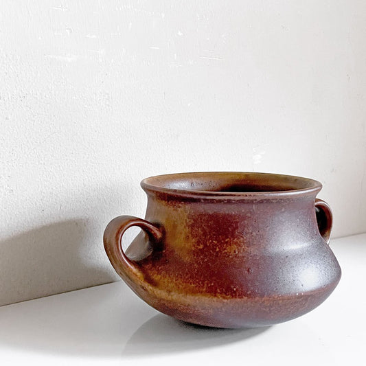 アラビア ARABIA ルスカ RUSKA フラワーポット プランターカバー 花器 スープボウル 把手付き H8cm ウラ・プロコッペ フィンランド 北欧ビンテージ ■