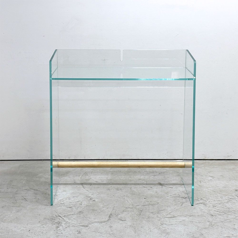 グラスイタリア GLAS ITALIA ピランデッロ Pirandello ガラス デスク W80cm ジャスパー・モリソン イタリアモダン 現状品 〓