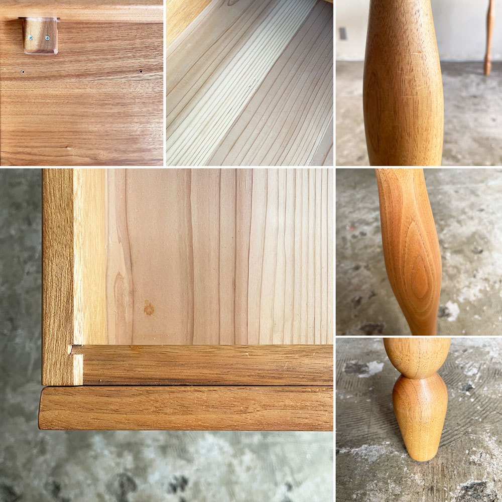 ハナレ木 HANALEGI フィールドテーブル Field table ダイニングテーブル オニグルミ材 W150cm ドロワー 挽き物脚 クラフトファニチャー ■
