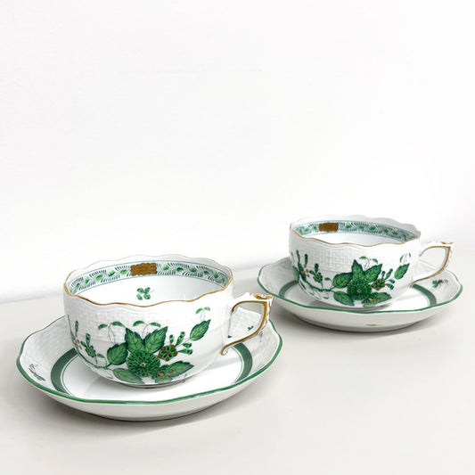 ヘレンド HEREND インドの華 ティーカップ＋ウイーンの薔薇 ソーサー C&S 2客セット A ◎