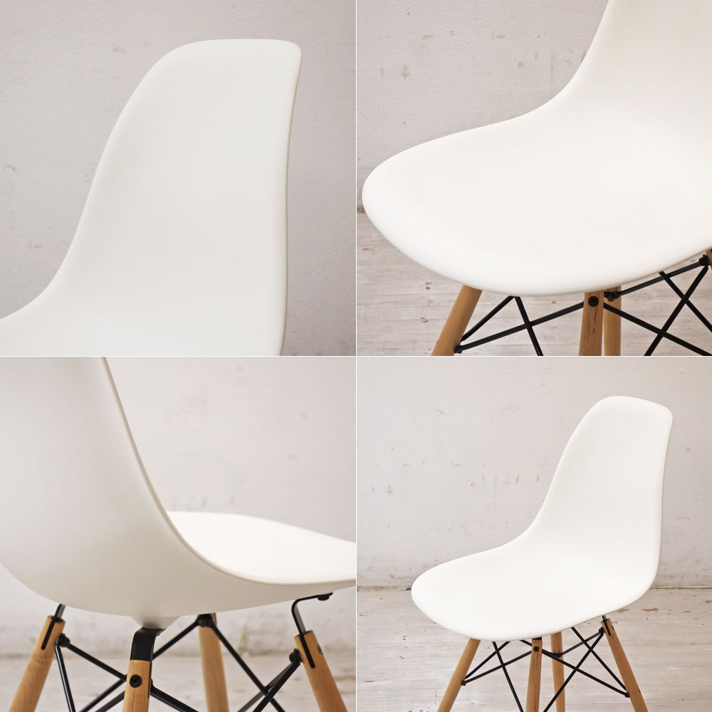 ハーマンミラー HermanMiller サイドシェルチェア ドゥエルレッグ DSW ホワイト ポリプロピレン製 イームズ ミッドセンチュリー ●