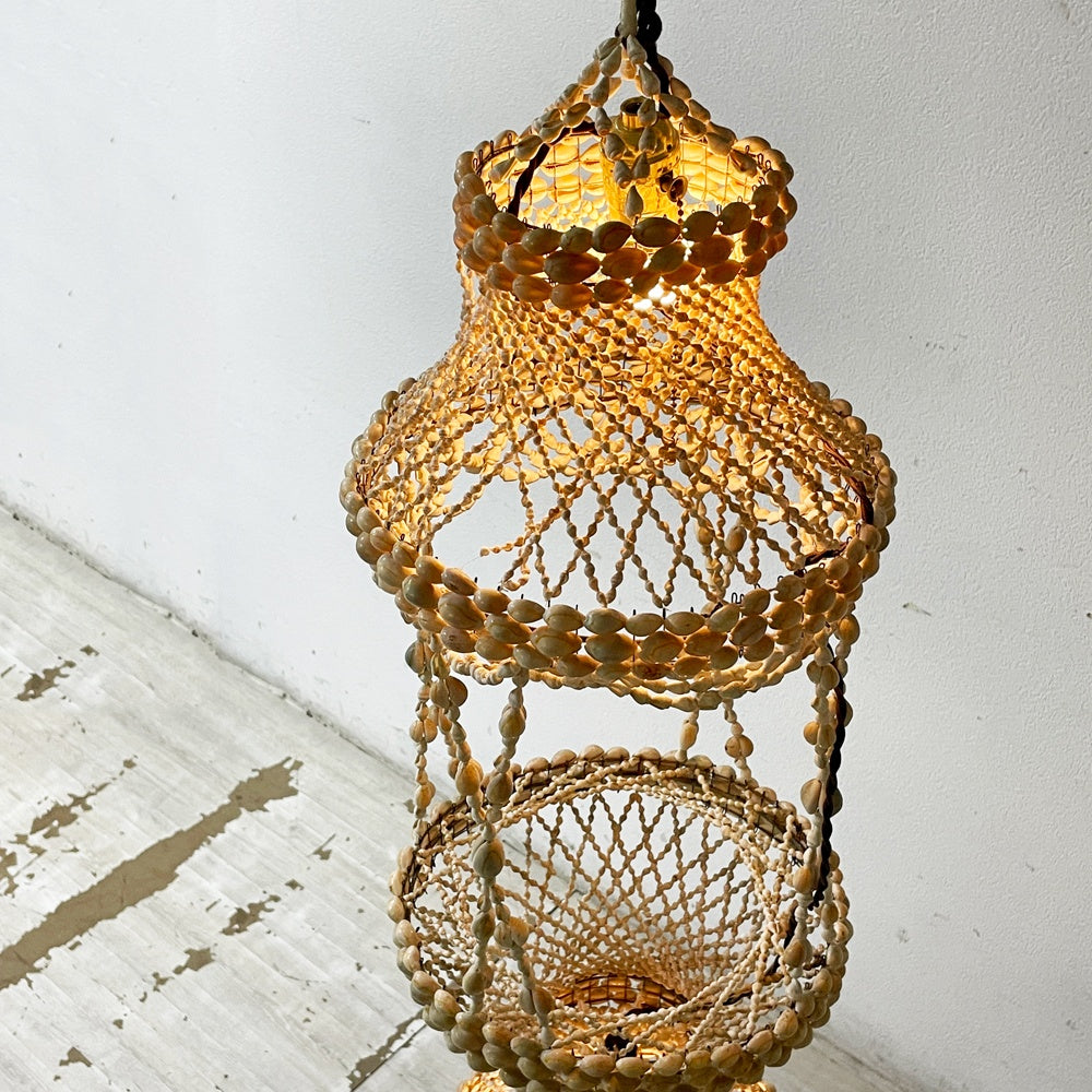 ビンテージ vintage シェル 貝殻 シャンデリア ペンダントランプ ホテルスタイル リゾートインテリア ●