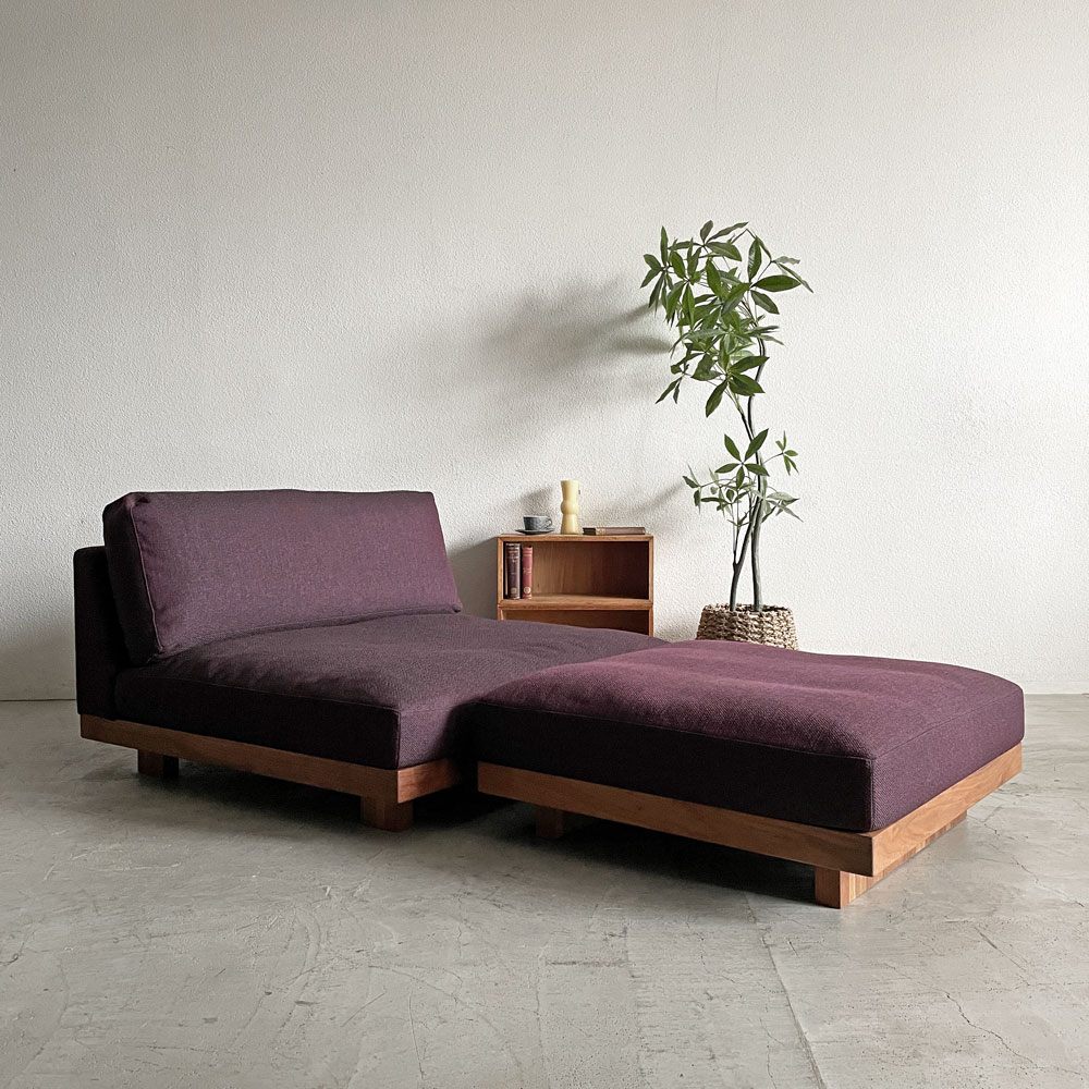 マスターウォール MASTERWAL バリスソファ VARIS OTTOMAN オットマン 90 ファブリックシート ウォールナット無垢材 廃番 展示品 〓