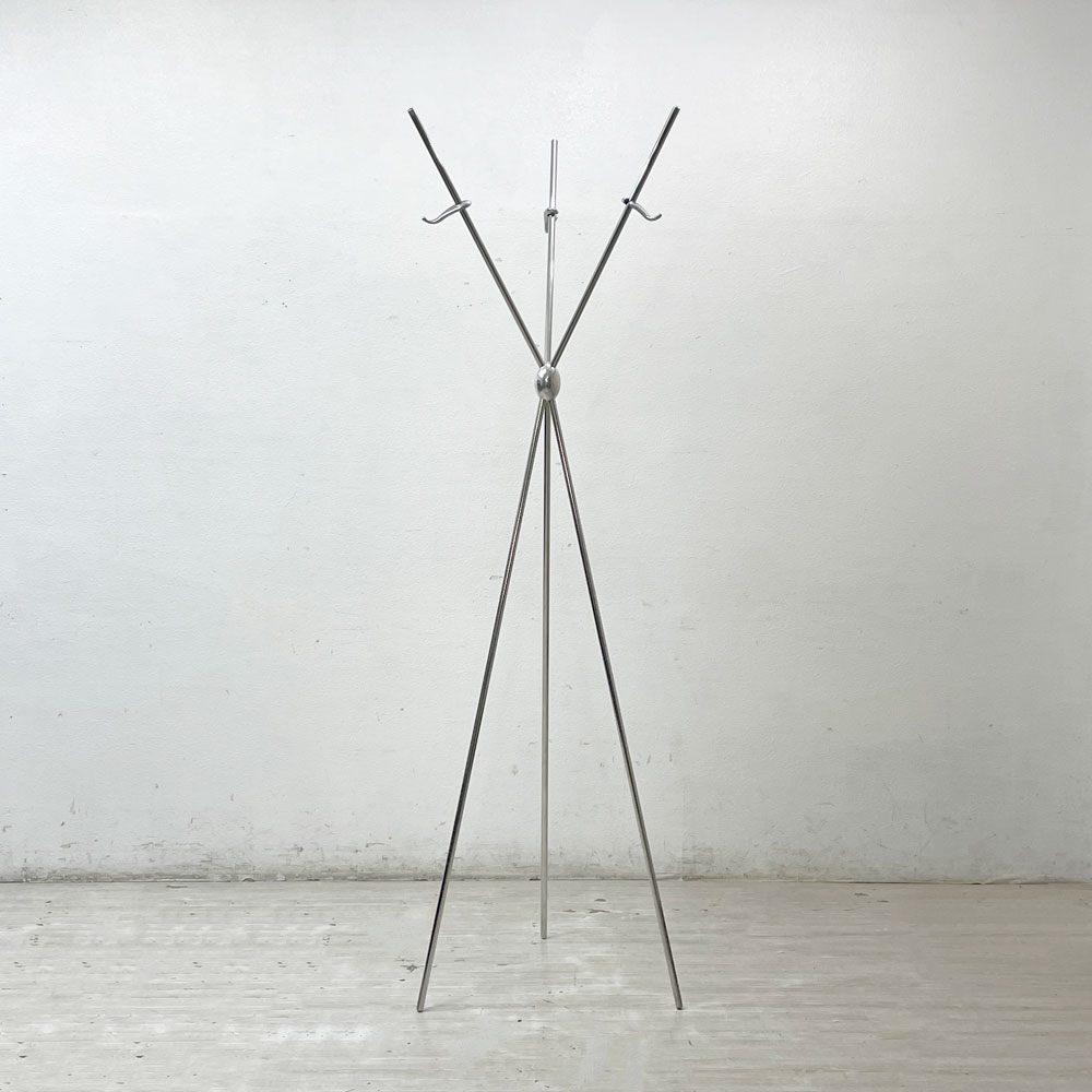 スピンダー・デザイン Spinder Design ミニマリスティック コートラック Minimalistic Coat Rack コートハンガー ハンガーラック ステンレス アルミニウム 3本脚 F.A. Porsche ミニマル モダン オランダビンテージ ●