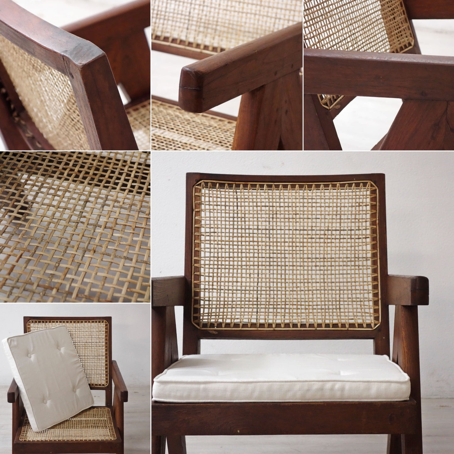 ピエール・ジャンヌレ Pierre Jeanneret イージーチェア Easy Chair チーク無垢材 チャンディーガル レター有 P.U./C.H./L.I.b.-223 1950s ビンテージ ●