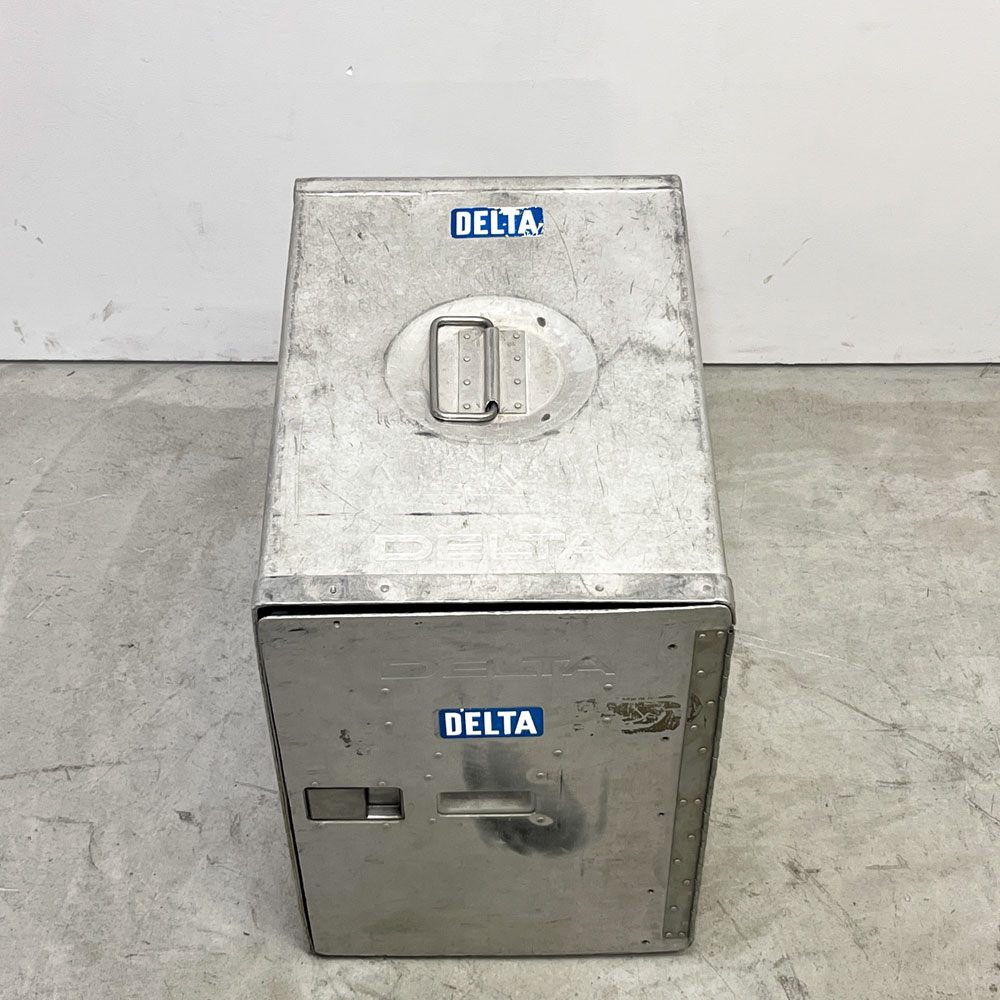 DELTA航空 ビンテージ ギャレーコンテナ ボックス Galley Box アルミ製 1ドア 6段 棚板付き 1960～70`s US Vintage A ●