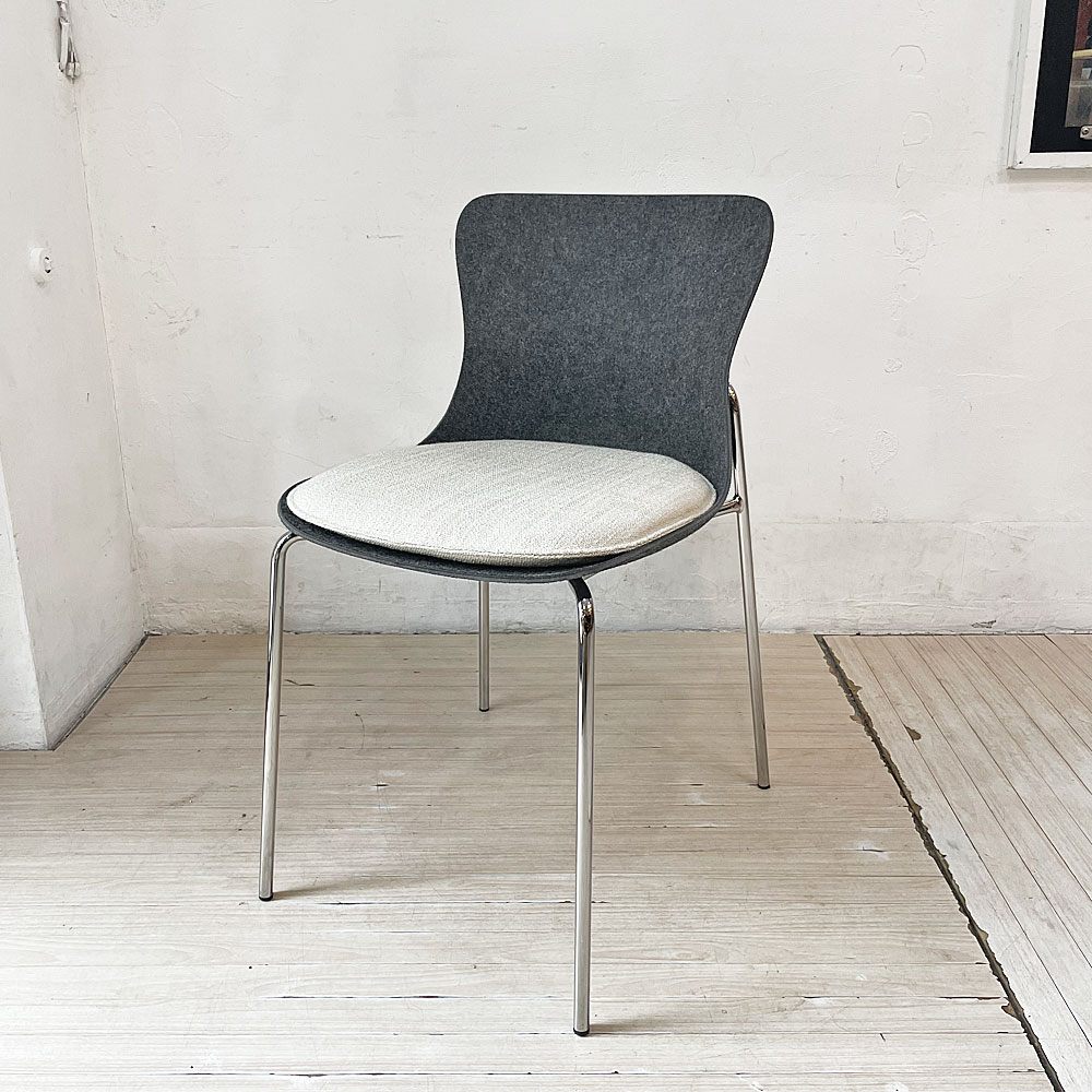 リーンロゼ ligne roset エットリアーノ チェア Ettoriano Chair ダイニングチェア フェルト生地 スチールベース ミニマルデザイン A ★