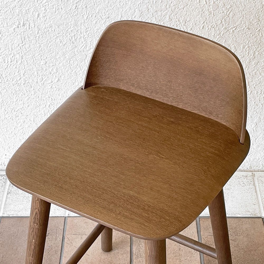 ムート Muuto ナード Nerd カウンターチェア ハイスツール David Geckeler デザイン オーク材 ステインドダークブラウン 北欧家具 ◇