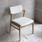 シギヤマ家具 CC-003CHAIR セミアームチェア ダイニングチェア オーク材 PVCレザー ホワイト モダンテイスト B ♪