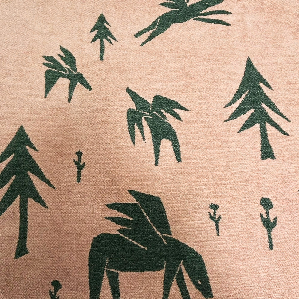 クリッパン KLIPPAN × ミナペルホネン mina perhonen シュニールコットン シングルブランケット horses go to the moon 140×180cm グリーン×ピンク ●